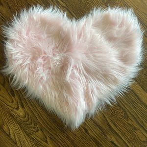Pink faux fur fluffy pillow cover (no insert)